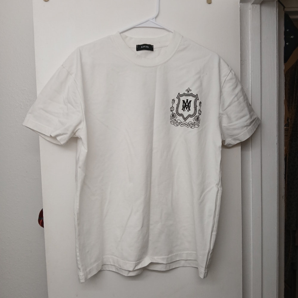 White Men's Shirt with Crest by AMIRI